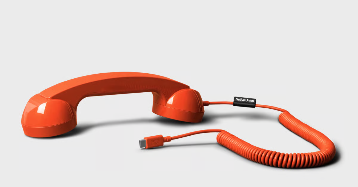 Native Union retro coral handset