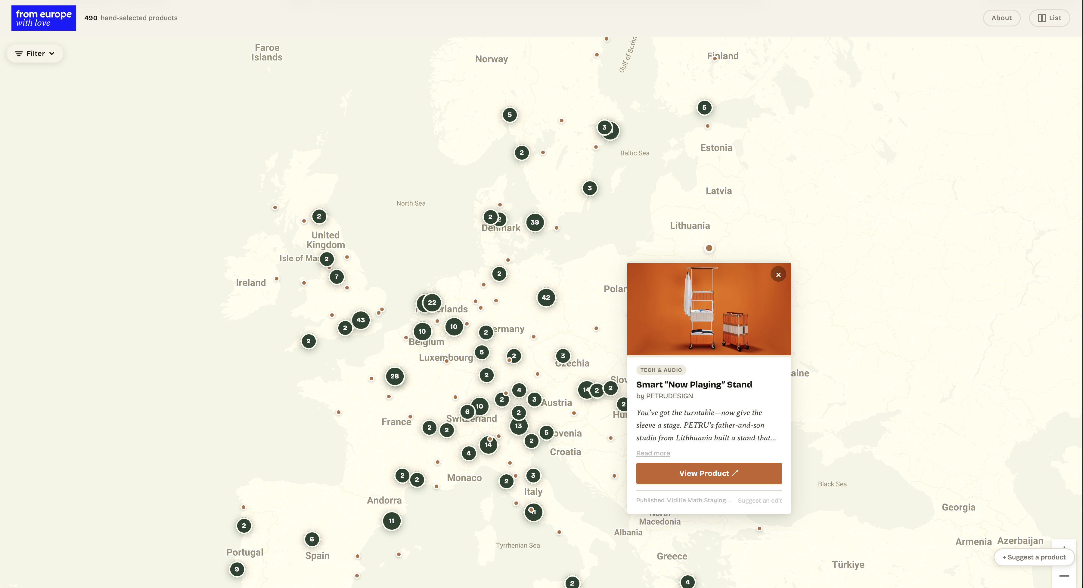 From Europe with Love product map